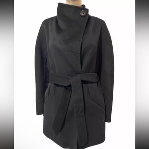 🩷Coach Short Belted Double Face Wool Coat-Black, Size-XS🩷